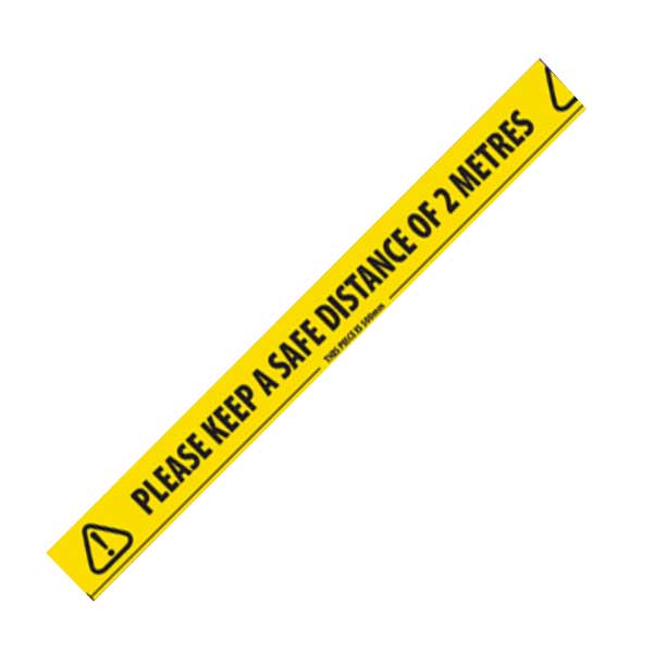 25mm Social Distancing Cloth Hazard Black & Yellow Tape 